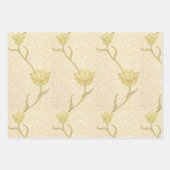 Floral Red Yellow Pink Tulips Morris Pattern Inpakpapier Vel (Voorkant 2)