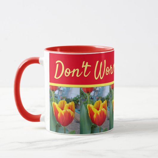 Floral Red Yellow Tulip maakt het niet uit Mok (Links)