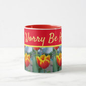 Floral Red Yellow Tulip maakt het niet uit Mok (Midden)