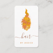 Floral Redhead Wavy Hair Girl Haarstylist Voeg Log Visitekaartje (Voorkant)