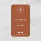 Floral Redhead Wavy Hair Girl Haarstylist Voeg Log Visitekaartje (Achterkant)