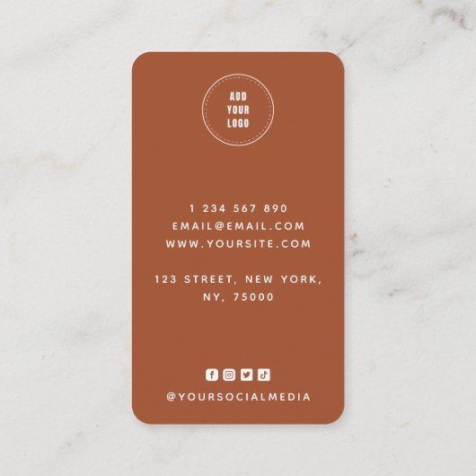 Floral Redhead Wavy Hair Girl Haarstylist Voeg Log Visitekaartje (Achterkant)