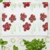 Floral Reds Theedoek (Gevouwen)
