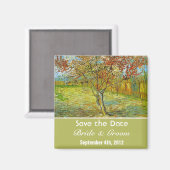  floral redt de date bruiloft. magneet (Voorkant / Achterkant)