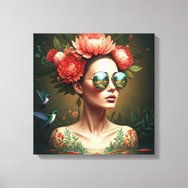 Floral Reflection Canvas Afdruk