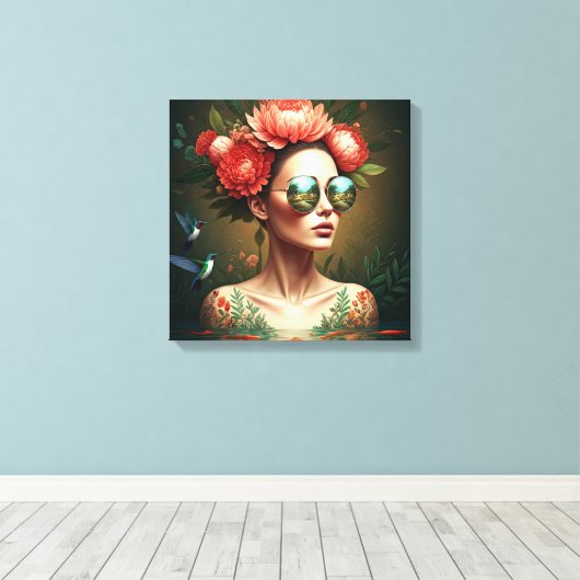 Floral Reflection Canvas Afdruk (Insitu (Houten vloer))