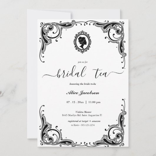  floral regency vrijgezellenfeest kaart (Voorkant)