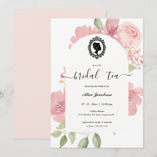 floral regency vrijgezellenfeest kaart (Voorkant / Achterkant)