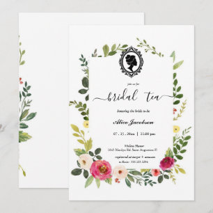  floral regency vrijgezellenfeest kaart