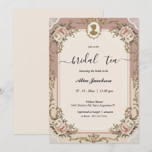  floral regency vrijgezellenfeest kaart