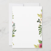  floral regency vrijgezellenfeest kaart (Achterkant)