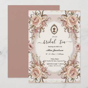  floral regency vrijgezellenfeest kaart