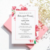 Floral Rehearal Dinner Pink White Magnolia Kaart