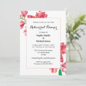 Floral Rehearal Dinner Pink White Magnolia Kaart (Staand voorkant)
