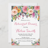Floral Rehearings Dinner Invitation Card Kaart (Voorkant)