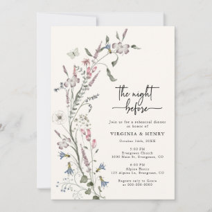 Floral Rehearsal Dinner Invitation Kaart