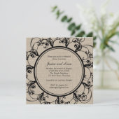 Floral Rehearsal Dinner Invitation on burlap Kaart (Staand voorkant)