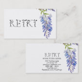 *~* Floral REIKI Wisteria Flower Waterverf Visitekaartje (Voorkant / Achterkant)
