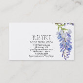 *~* Floral REIKI Wisteria Flower Waterverf Visitekaartje (Achterkant)