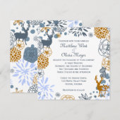 Floral Reindeer Winter Weddenschap Kaart (Voorkant / Achterkant)