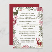 Floral Reindekerst Bridal Shower Kaart (Voorkant / Achterkant)