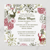 Floral Reindekerst Bridal Shower Kaart (Voorkant / Achterkant)