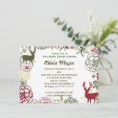 Floral Reindekerst Bridal Shower Kaart (Staand voorkant)