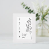 Floral Relax Motivatie Gezegde Briefkaart (Staand voorkant)