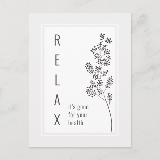 Floral Relax Motivatie Gezegde Briefkaart (Voorkant)