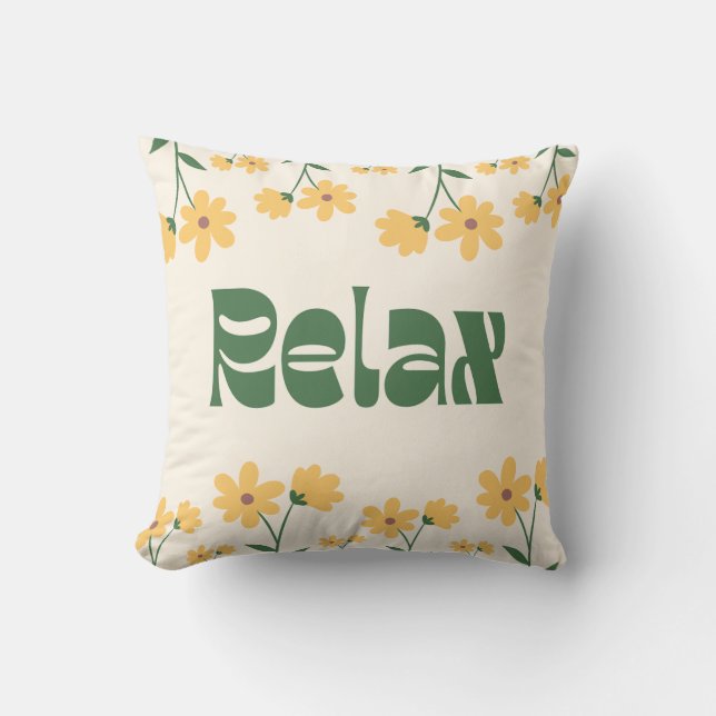 Floral Relax Sierkussen – Inspirerend quote (Voorkant)