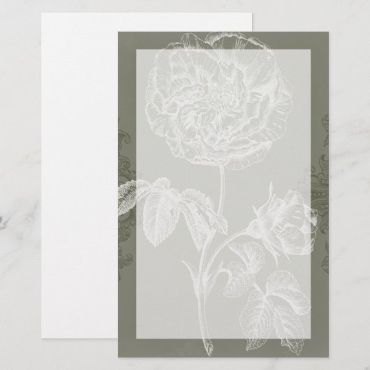 Floral Relief I Briefpapier (Voorkant / Achterkant)