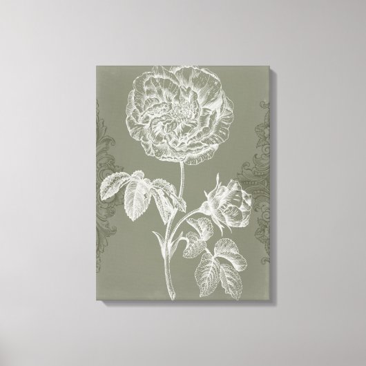 Floral Relief I Canvas Afdruk (Voorkant)