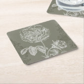 Floral Relief I Kartonnen Onderzetters (Schuin)