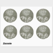 Floral Relief I Ronde Sticker (Vel)