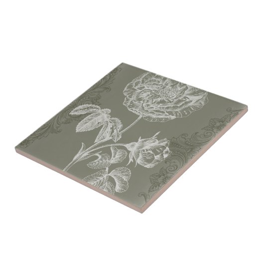 Floral Relief I Tegeltje (Zijkant)