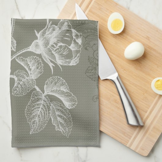 Floral Relief I Theedoek (Quarter Fold)