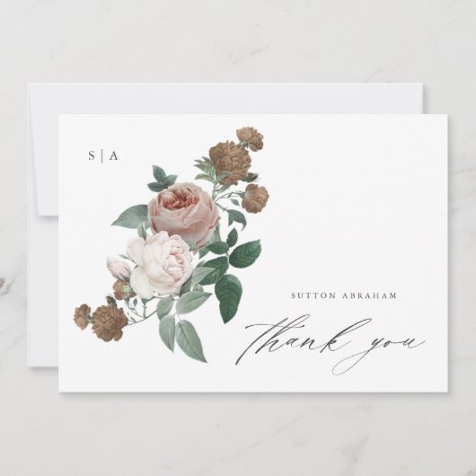  Floral Religieuze Baptisme Bedankkaart (Voorkant)