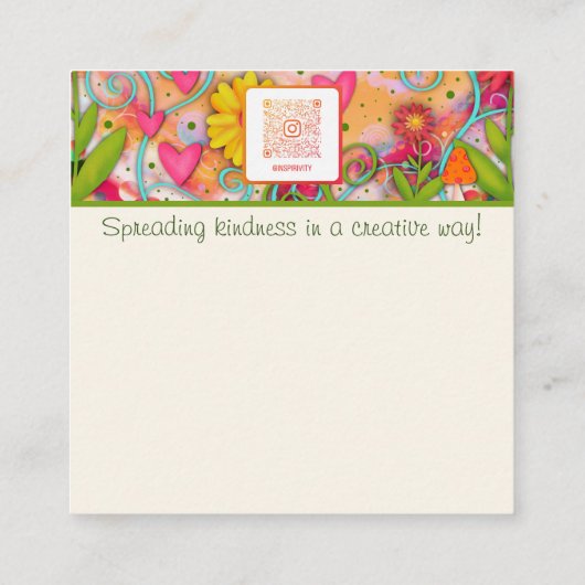  Floral Religieuze Quote Vriendelijkheid Kaart Vierkante Visitekaartje (Achterkant)