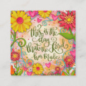  Floral Religieuze Quote Vriendelijkheid Kaart Vierkante Visitekaartje (Voorkant)