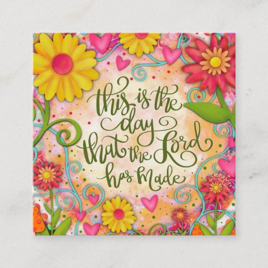  Floral Religieuze Quote Vriendelijkheid Kaart Vierkante Visitekaartje (Voorkant)