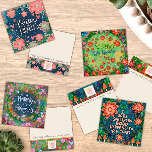  Floral Religieuze Quote Vriendelijkheid Kaart Vierkante Visitekaartje