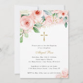 Floral Religieuze Waterverf met roze en goudkoorts Kaart (Voorkant)