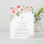 Floral Religieuze Waterverf met roze en goudkoorts Kaart (Staand voorkant)