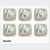 Floral Religious Mother Mary Roses Vierkante Sticker (Vel)