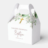  Floral Religous Gold Cross Baptisme Bedankdoosjes (Voorkant Zijde)