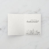 Floral Remembrance Bridesmaid Request Card (Binnen)