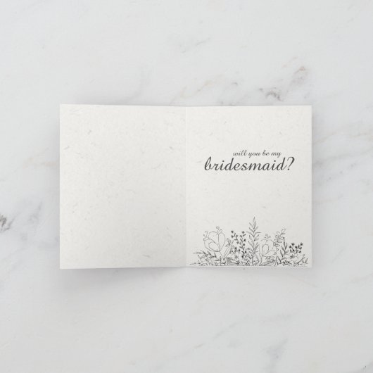 Floral Remembrance Bridesmaid Request Card (Binnen)