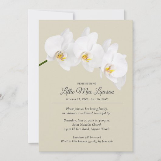 Floral Remembrance Celebration Kaart (Voorkant)