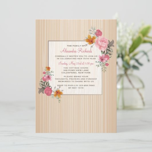 Floral Remembrance Kaart (Staand voorkant)