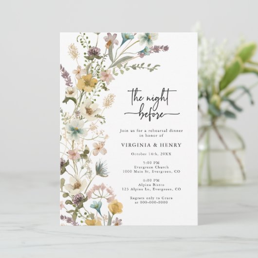 Floral repesal Dinner Kaart (Staand voorkant)